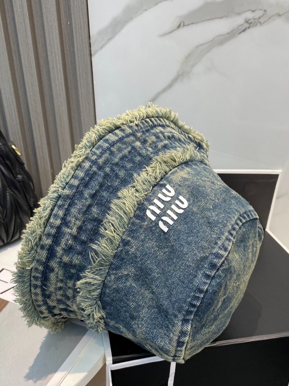 Miu Miu Washed Soft Denim Bucket Hat (Unisex) - Picture 6 of 8
